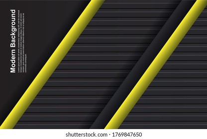 Illustration vector graphic of abstract background black and yellow color modern design