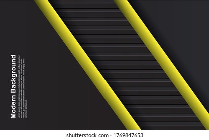Illustration vector graphic of abstract background black and yellow color modern design