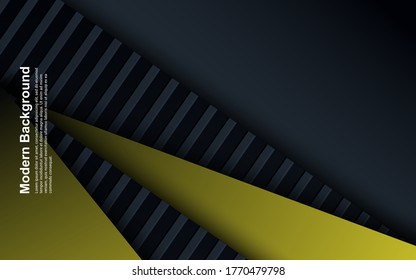 Illustration vector graphic of abstract background black and blue with yellow color modern design