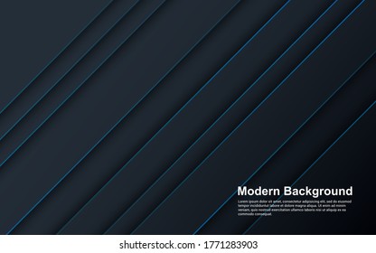 Illustration vector graphic of abstract background black and blue color with blue line modern