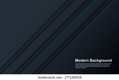 Illustration vector graphic of abstract background black and blue color with blue line modern
