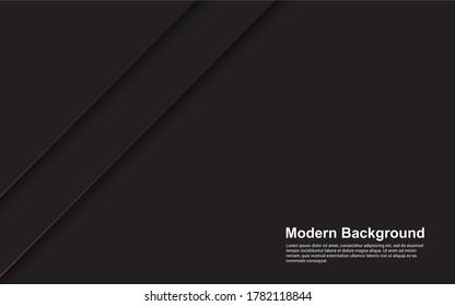 Illustration vector graphic of abstract background black color with brown line modern