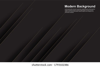 Illustration vector graphic of abstract background black with brown line modern