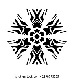 illustration vector graphic of abstract background. Decorative round ornament with a shiny silver color. mandala background.Sacred Geometry Cube Line Art. illusion.black mandala with white background.