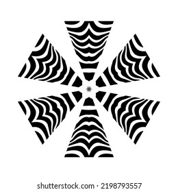 illustration vector graphic of abstract background. Decorative round ornament with a shiny silver color. mandala background.Sacred Geometry Cube Line Art. illusion.black mandala with white background.