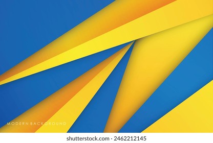 Ilustración Vector gráfico de fondo abstracto azul y amarillo superponen capas modernas