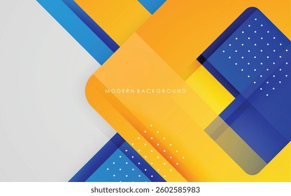Illustration vector graphic of abstract background blue and yellow gradients with white color overlap layers modern