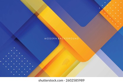 Illustration vector graphic of abstract background blue and yellow gradients with white color overlap layers modern