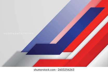Illustration vector graphic of abstract background blue and red gradients with white color overlap layers modern