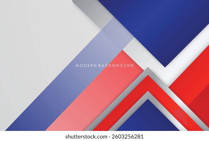 Illustration vector graphic of abstract background blue and red gradients with white color overlap layers modern