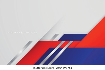 Illustration vector graphic of abstract background blue and red gradients with white color overlap layers modern