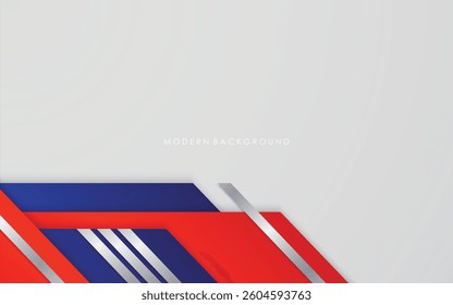 Illustration vector graphic of abstract background blue and red gradients with white color overlap layers modern