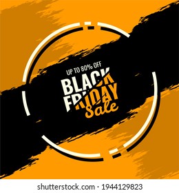 ilustración vector gráfico abstracto friday negro banner de fondo naranja y negro para promoción