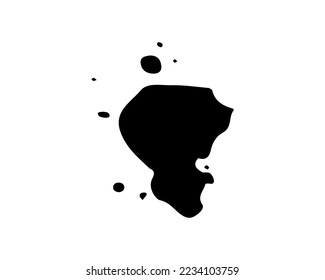 illustration vector graphic of Abstract black ink blot isolated on white background. Black ink spot on white background. Grunge vector paint splat. vector eps10.
