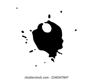 ilustración vectorial de la mancha de tinta negra abstracta aislada en fondo blanco. Punto de tinta negra sobre fondo blanco. Ropa de pintura vectorial gruesa. vector eps10.
