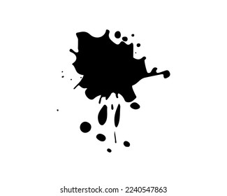 ilustración vectorial de la mancha de tinta negra abstracta aislada en fondo blanco. Punto de tinta negra sobre fondo blanco. Ropa de pintura vectorial gruesa. vector eps10.
