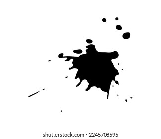 illustration vector graphic of Abstract black ink blot isolated on white background. Black ink spot on white background. Grunge vector paint splat. vector eps10.
