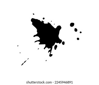 illustration vector graphic of Abstract black ink blot isolated on white background. Black ink spot on white background. Grunge vector paint splat. vector eps10.
