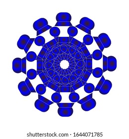 illustration vector graphic of abstract blue circle with black effect and white stripes. fit for logo or symbol