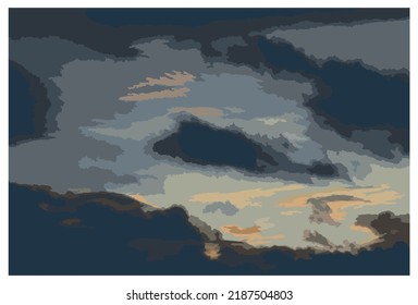 illustration vector graphic of abstract blue dark cloud