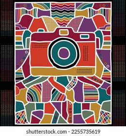 illustration vector graphic of abstract camera good for big wall.etc
