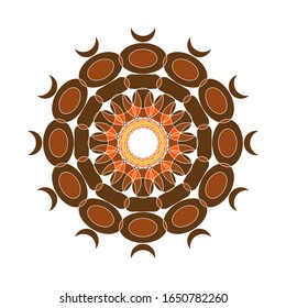 
ilustración vectorial de color abstracto de diseño vector mandala dibujado a mano.  para el logotipo, icono o símbolo, etc