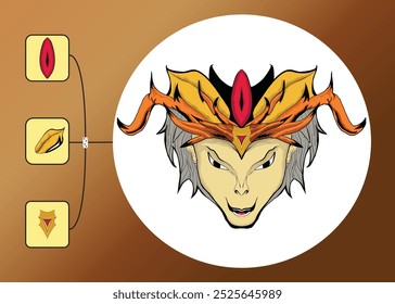  illustration vector graphic of abstract combination of deer and humans, good for designing details of each part of the object.
