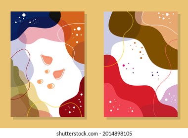 illustration vector graphic of abstract design hand-drawn with full-color pastel. Suitable for canvas, cover, poster, modern printable wall art, etc.