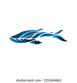 illustration vector graphic of abstract design draw whale