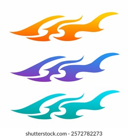 illustration vector graphic of abstract elements fire suitable for decal stickers for cars