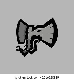Ilustración vectorial gráfico del logotipo de mascota elefante abstracto.Adecuado para logotipos comerciales, identidad de marca, logotipos de mascota.etc.