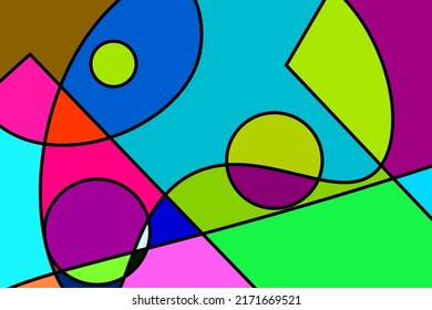 ilustración vectorial gráfico abstracto color plano fondo para banner, afiche, plantilla, etc