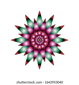 illustration vector graphic of abstract flower. with a shiny purple color. fit for logo or symbol