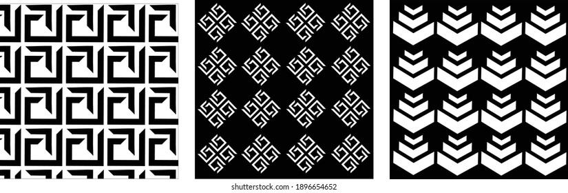 Illustration Vektorgrafik abstrakter geometrischer Muster mit Linien, X nahtlose Vektorhintergrund. weiß und schwarz