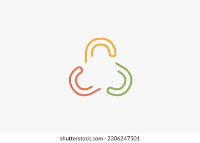 Illustration vector graphic of abstract geometric triangle, red yellow green colors. Good for logo