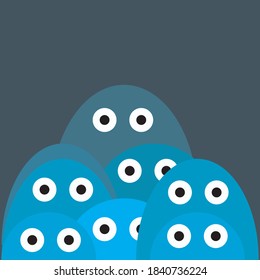 Illustration vector graphic of abstract group cute doodle. Blue background. Fit for book stickers and clothes designs.