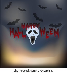 
illustration vector graphic of abstract happy halloween bat