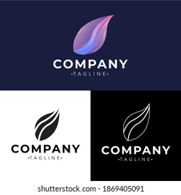 Ilustración vectorial gráfico de la plantilla de diseño del logotipo del degradado de hoja abstracta con estilo plano y de línea. Perfecto para la plantilla de diseño de logotipo para empresas, empresas, empresas.