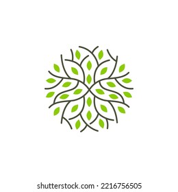 Ilustración vectorial gráfico de la raíz de vida abstracta sobre la plantilla de diseño del logotipo del vector de fondo blanco