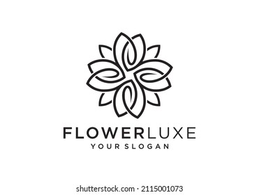 ilustración gráfico vector Resumen símbolo de diseño del logotipo para productos alimenticios naturales y orgánicos y tratamiento de envasado de hojas y flores en un círculo.