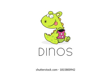 illustration vector graphic of abstract mark, mascot, character, playful, animal, cartoon, dinosaur, logo design
