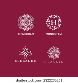 illustration vector graphic of abstract mark,Monogram logo template,mblem for fashion, beauty and jewelry industry