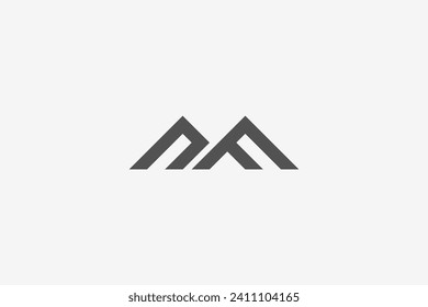 Illustration vector graphic of abstract minimalist bold mountain letter NF. Good for logo