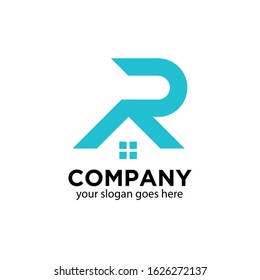 illustration vector graphic of an abstract R font forming house
isolated in white background 
perfect for real estate company 
