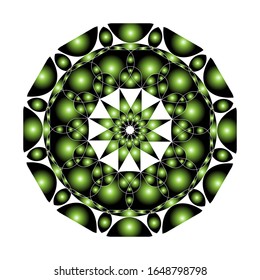 
Vektorillustration-Grafik der Vektorillustration abstrakte Rundschmuck. Helle Farben retro Stil Design Element. glänzend grün. Ethnische Zierkreiszusammensetzung. geeignet für Logo, Symbol oder Symbol usw.