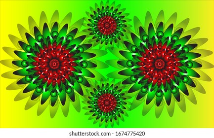 illustration vector graphic of Vector abstract round ornament. Bright colors retro style design element.