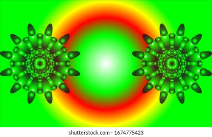 illustration vector graphic of Vector abstract round ornament. Bright colors retro style design element.