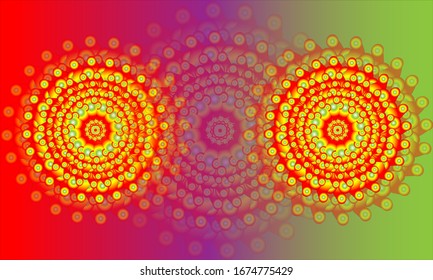 illustration vector graphic of Vector abstract round ornament. Bright colors retro style design element.