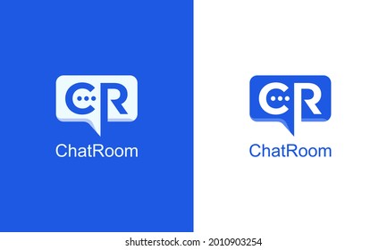 illustration vector graphic of abstract, simple, flat, modern, combination of letter CR and chat shape, bubble chat logo design
