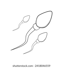 Gráfico vectorial de ilustración de
Icono de esperma abstracto, icono de esperma en fondo blanco